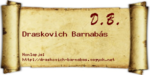 Draskovich Barnabás névjegykártya