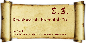 Draskovich Barnabás névjegykártya