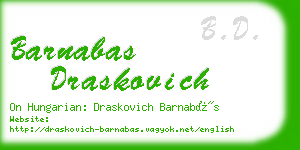 barnabas draskovich business card